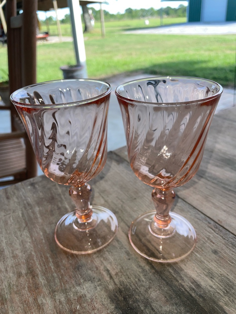 ARCOROC LUMINARC Rosaline Wine Glass Pattern Pink Swirl Goblet FRANCE
